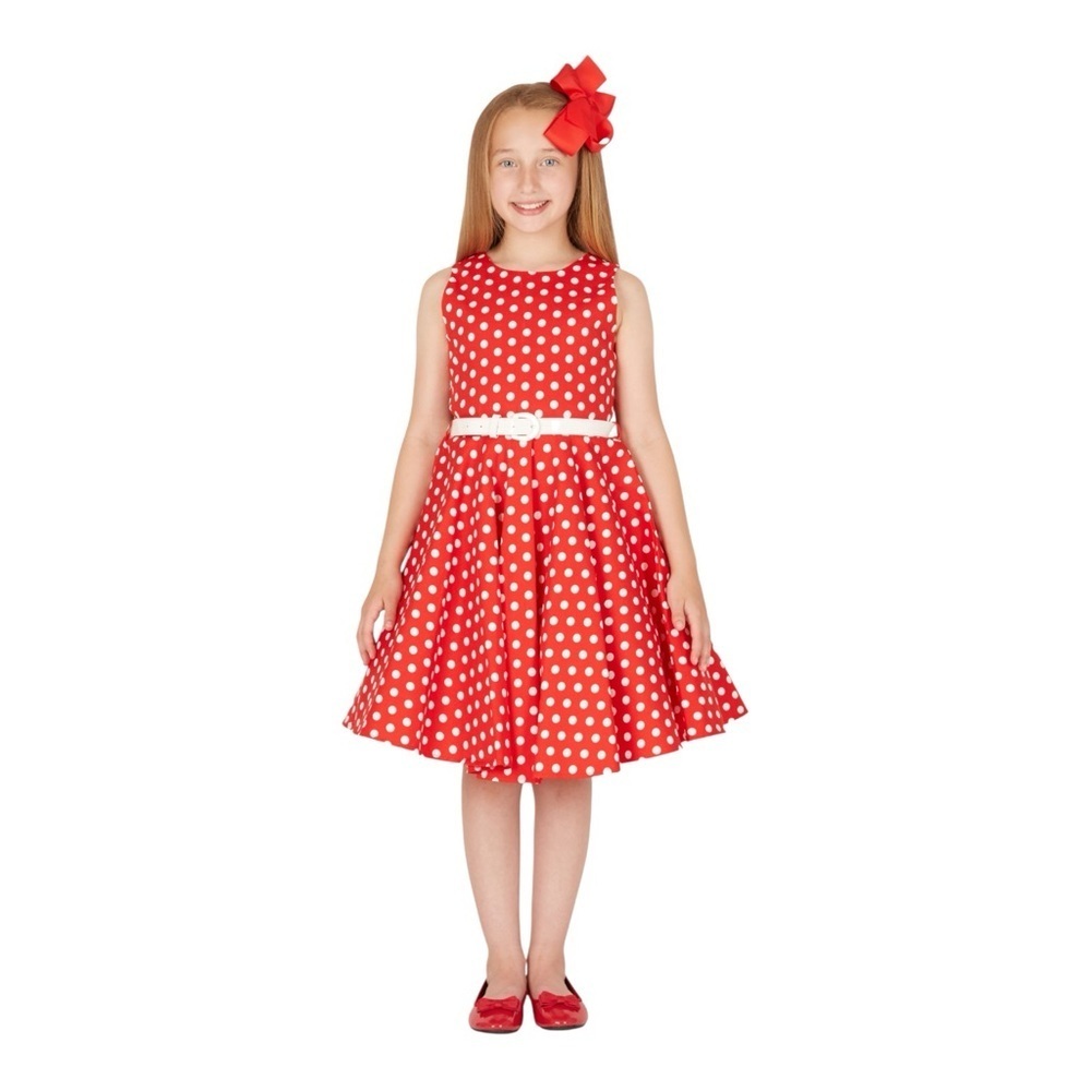 BlackButterfly Kids ‘Audrey’ Vintage Polka Dot 50’s Dress Red & White Sz 11-12